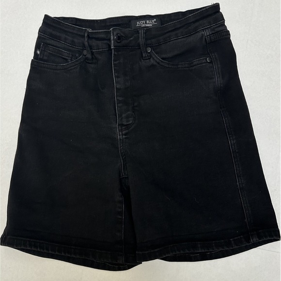 Judy Blue Black Hi-Rise Tummy Control Denim Jean Shorts Size Large Style #150237 - Picture 4 of 5
